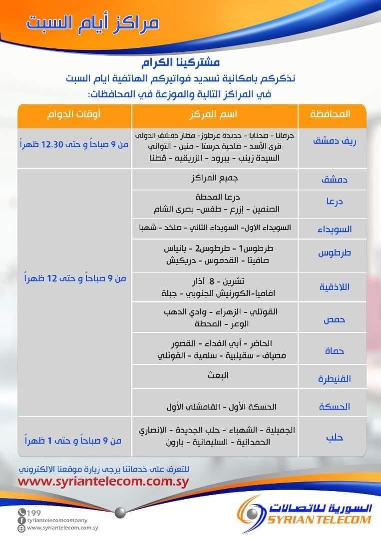 الشركة السورية... - الشركة السورية للاتصالات Syrian Telecom | Facebook