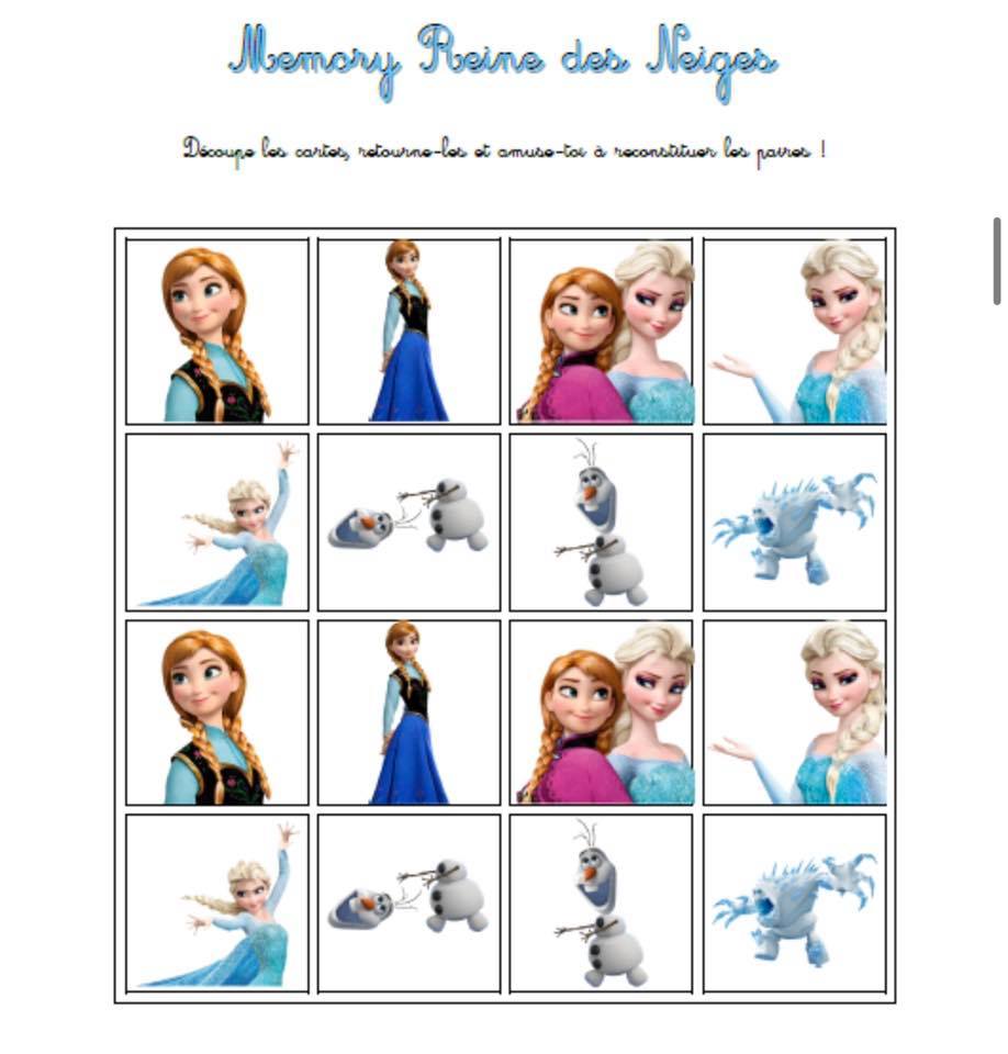 Activité Reine Des Neiges à Imprimer