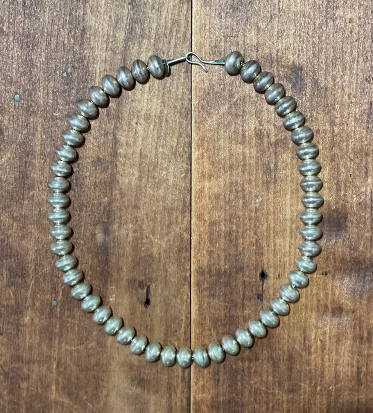 Vintage Navajo handmade silver beads necklace
