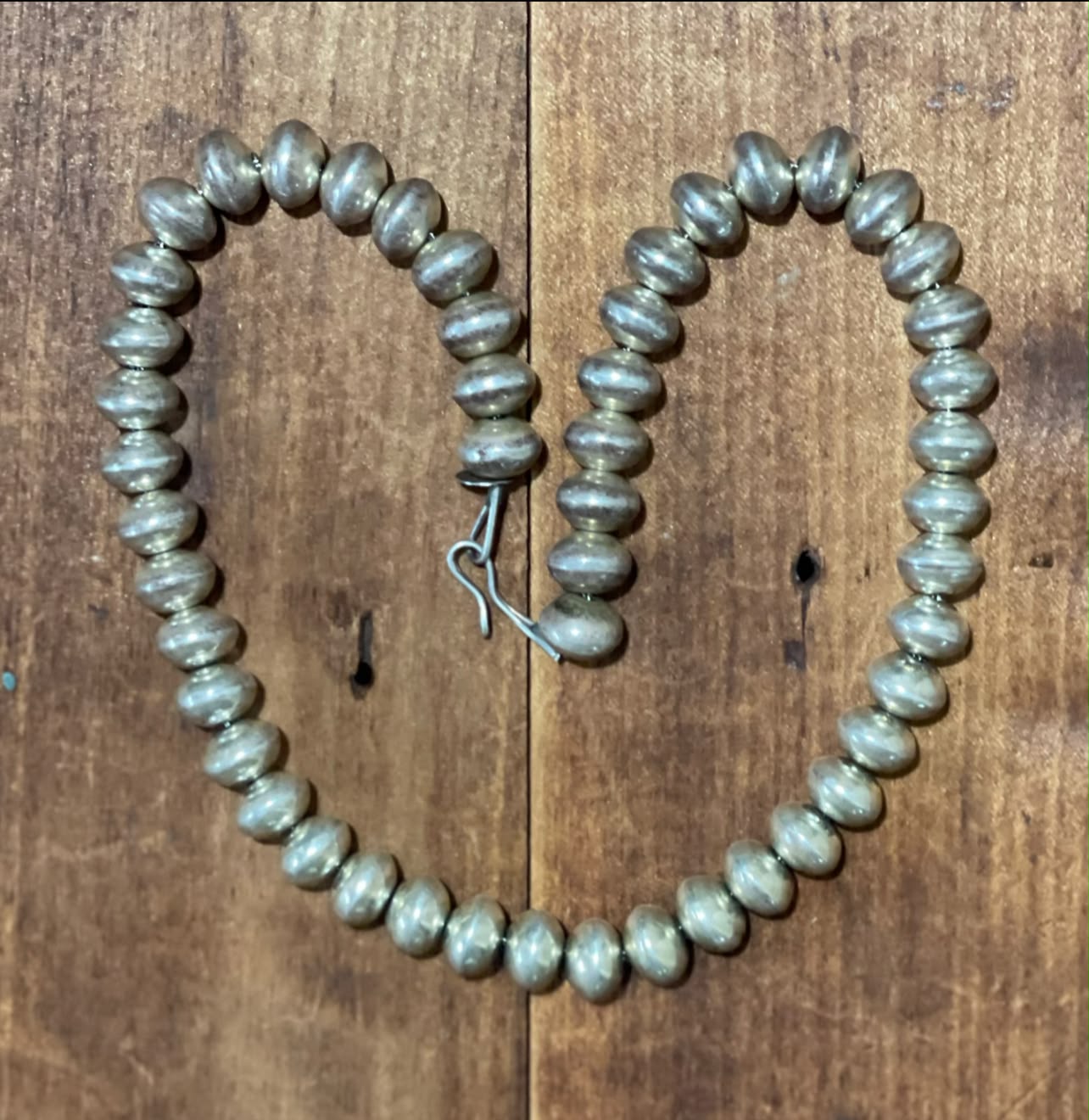 コレクション Vintage Navajo Silver Beads Necklace Vintage Navajo handmade silver beads necklace