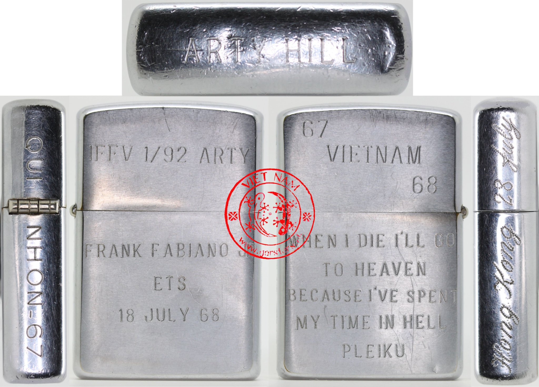 Zippo Lighter from American Soldier in Quang Tri, Vietnam War Era