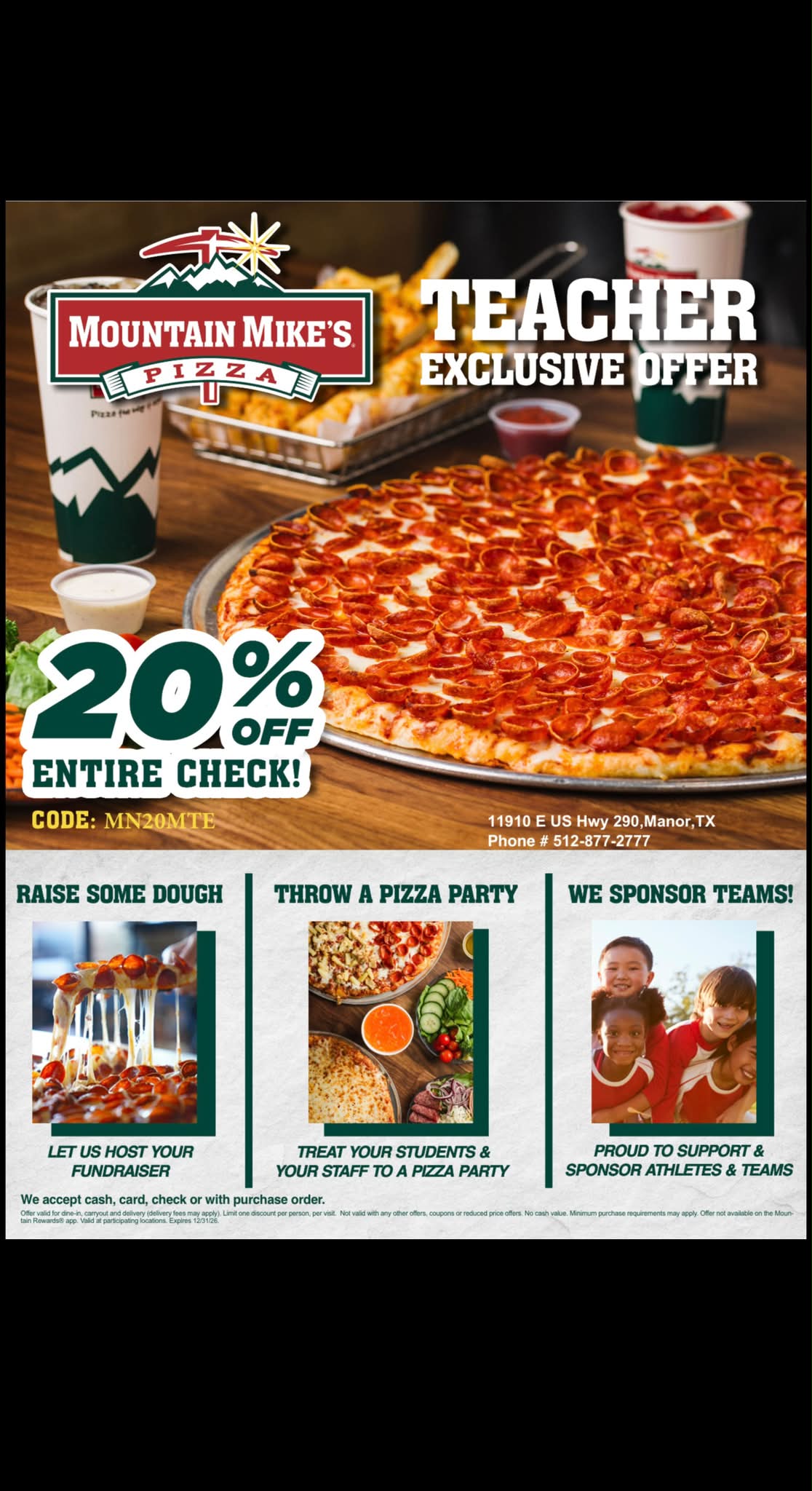 釜山 FESTA 入場 特典 オレオ ARIH TIRTIR トレカ ソンムル Mountain Mike's Pizza Offers 20% Off for Teachers with ID | Manor, TX