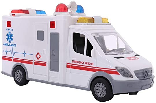 Coche Ambulancia De Juguete Con Luces – Diseño Realista De 16,5 Cm Para Niños, Ideal Para Fiestas Y Juego Imaginativo