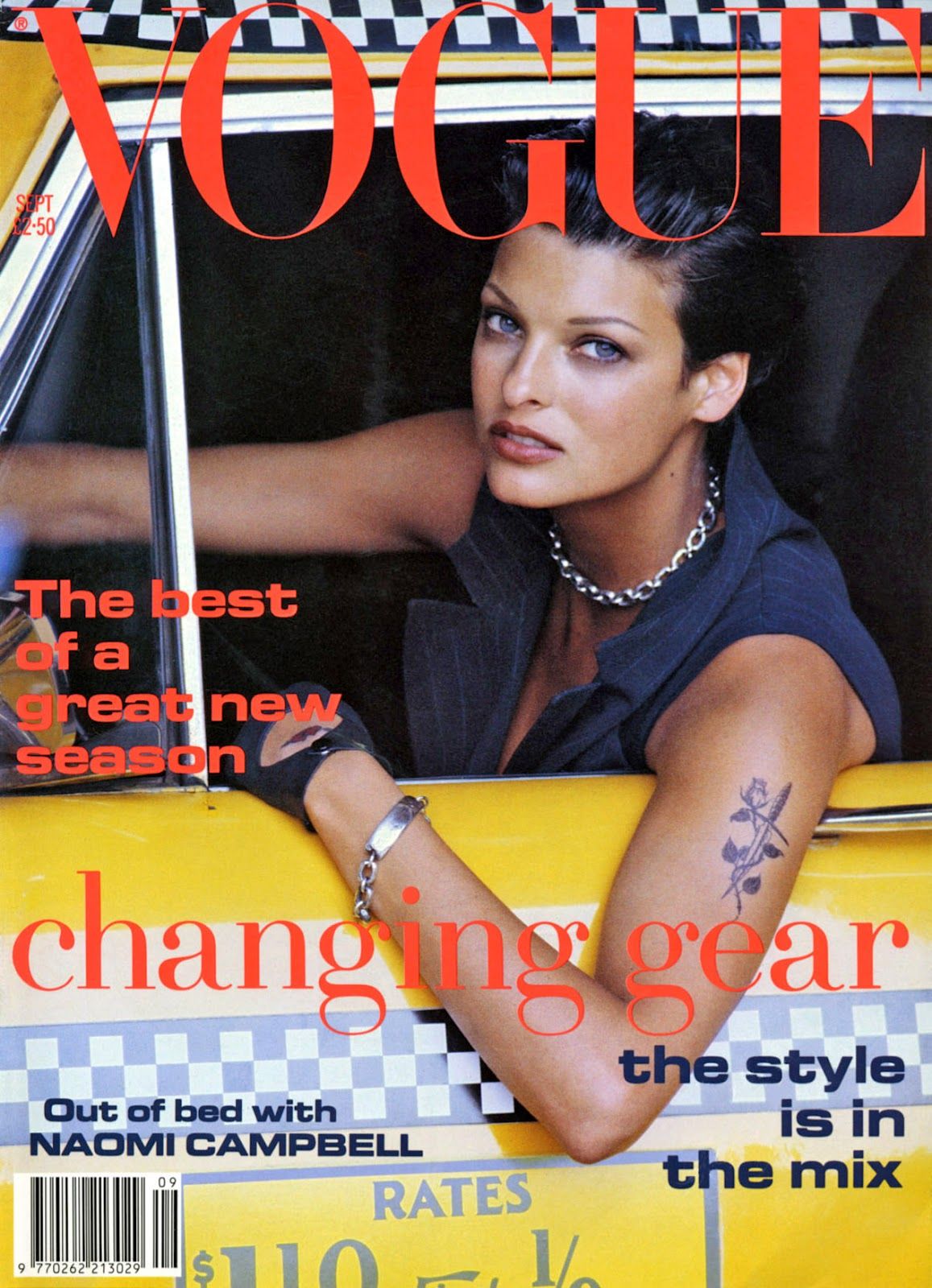 Linda Evangelista VOGUE UK cover september 1992. Photo Peter Lindbergh