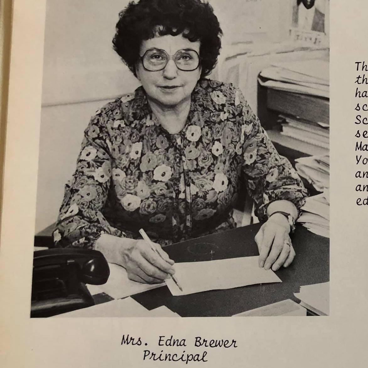 Edna - Do know why we are named Edna Brewer? Our school was built in ...