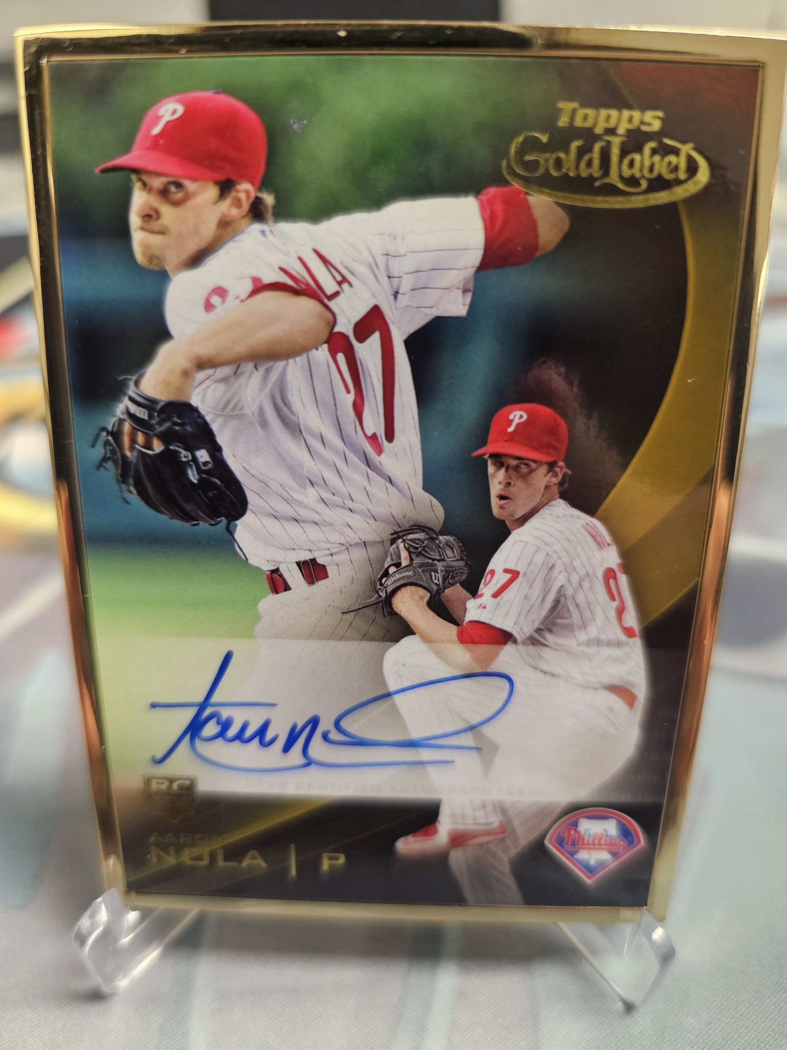 2016 Topps Gold Label Aaron Nola Framed RC Auto Card | Lancaster, PA