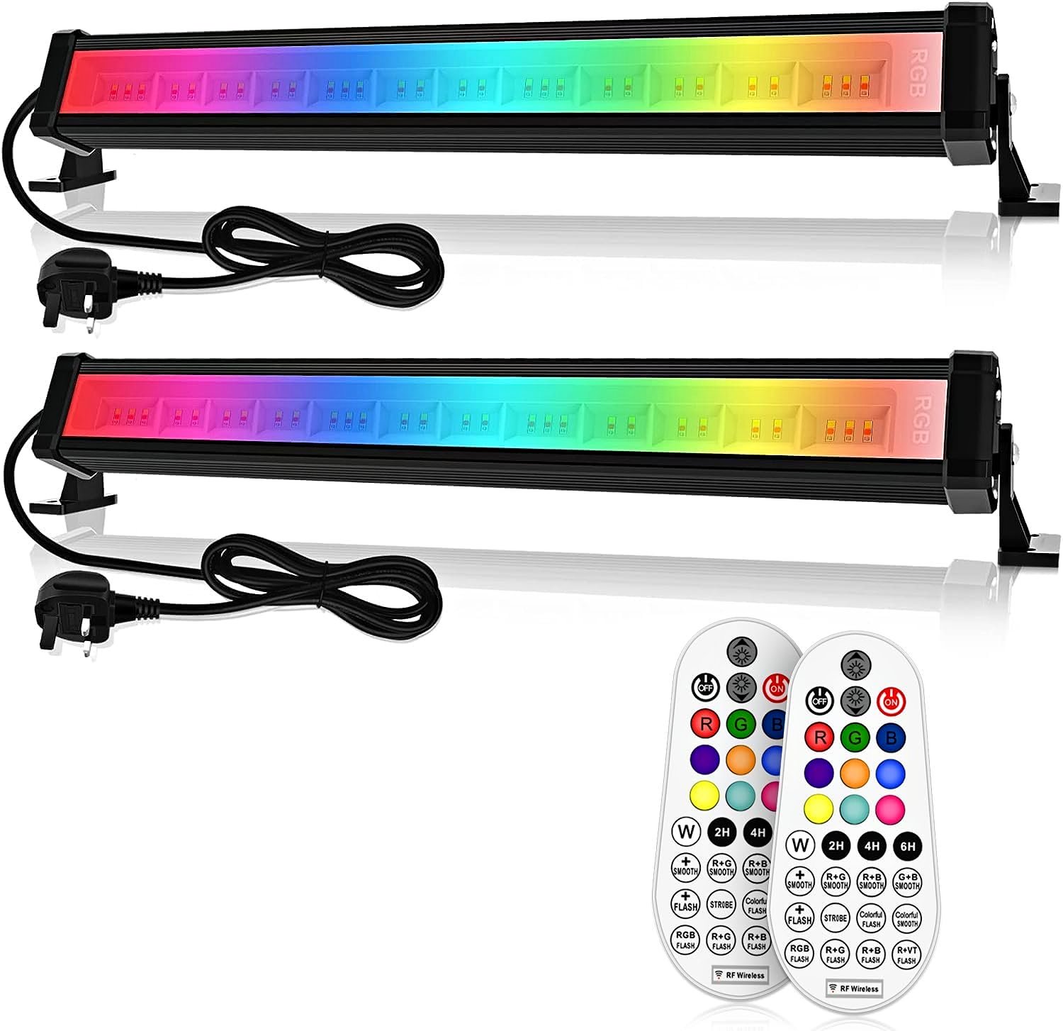 Pack de 2 Barras reflectoras LED 42w 10 colores 30 modos, interior ...