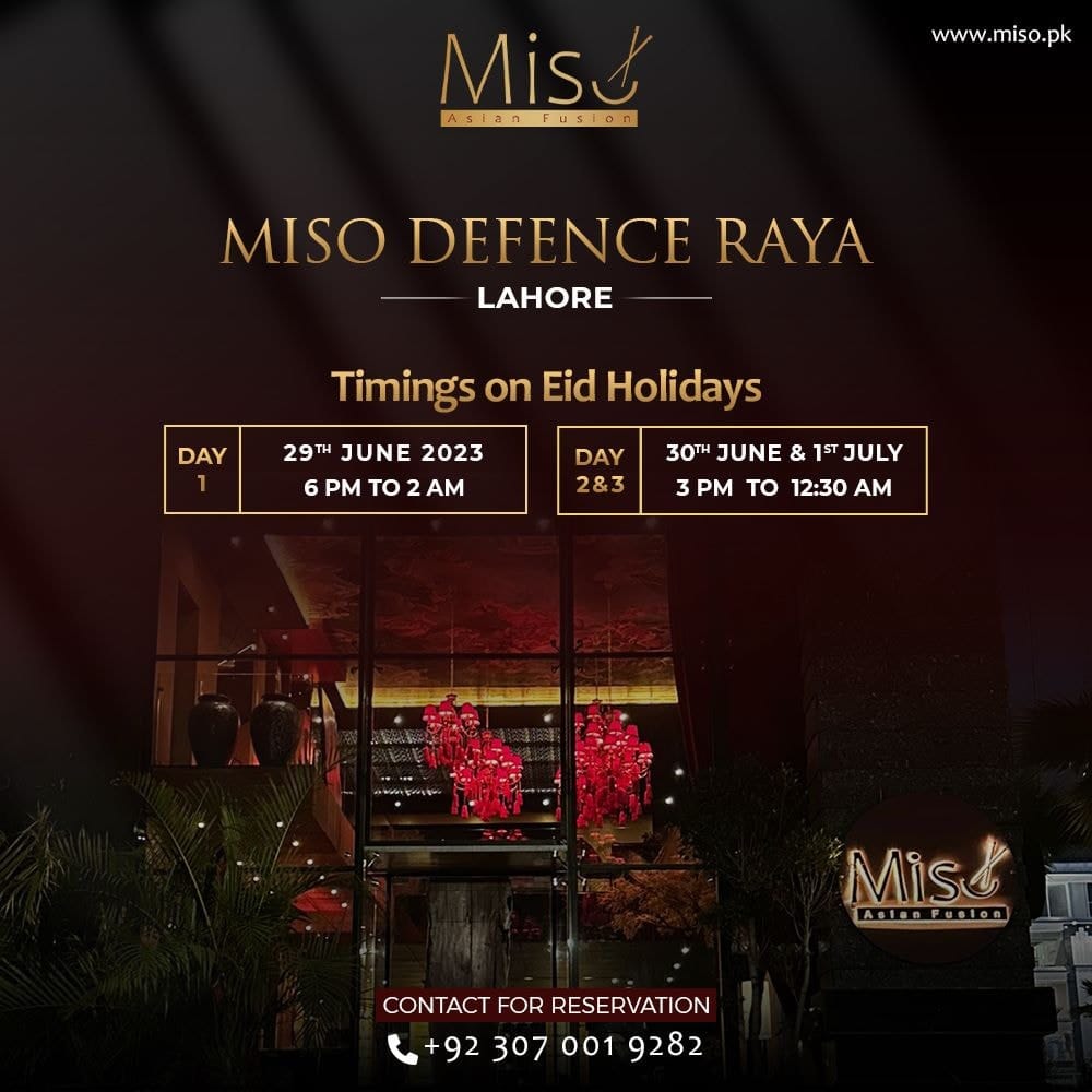 Miso Defence Raya will remain open on... - Miso Asian Fusion