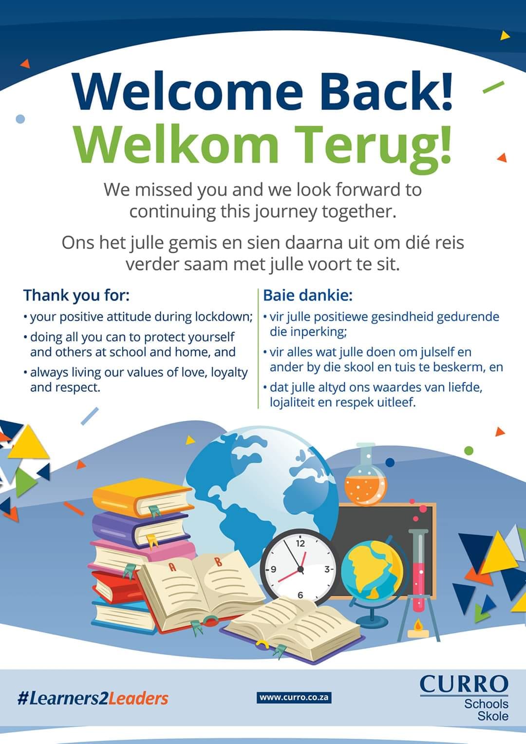 Curro Secunda - WELCOME BACK, to all our grade 7 and 12... | Facebook