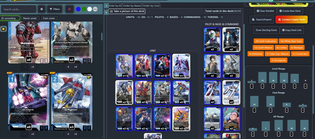 Gundam Card Game Community | # 🚀 **New ExBurst.DEV Deckbuilder: Gundam ...