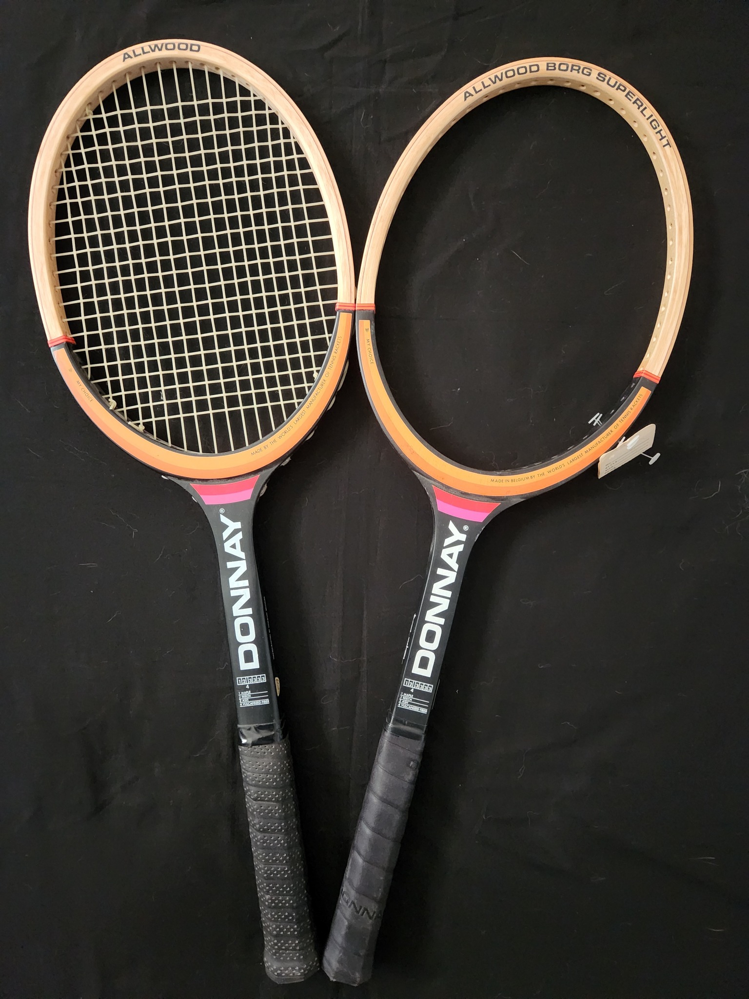NOS)Donnay Borg Pro + Borg Allwood Tennis Rackets(Grip 4) for sale