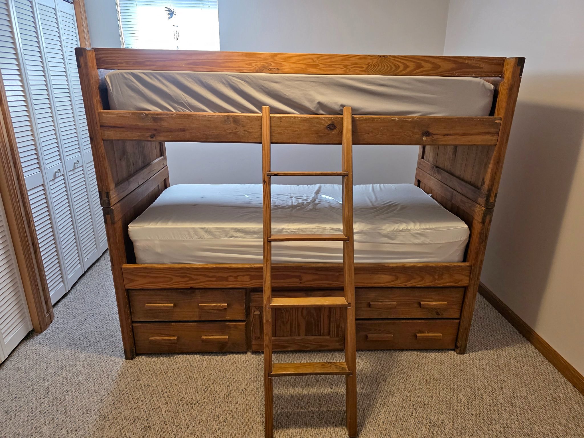 Real Sturdy Hardwood Bunk Bed with Drawers - Beds & Bed Frames
