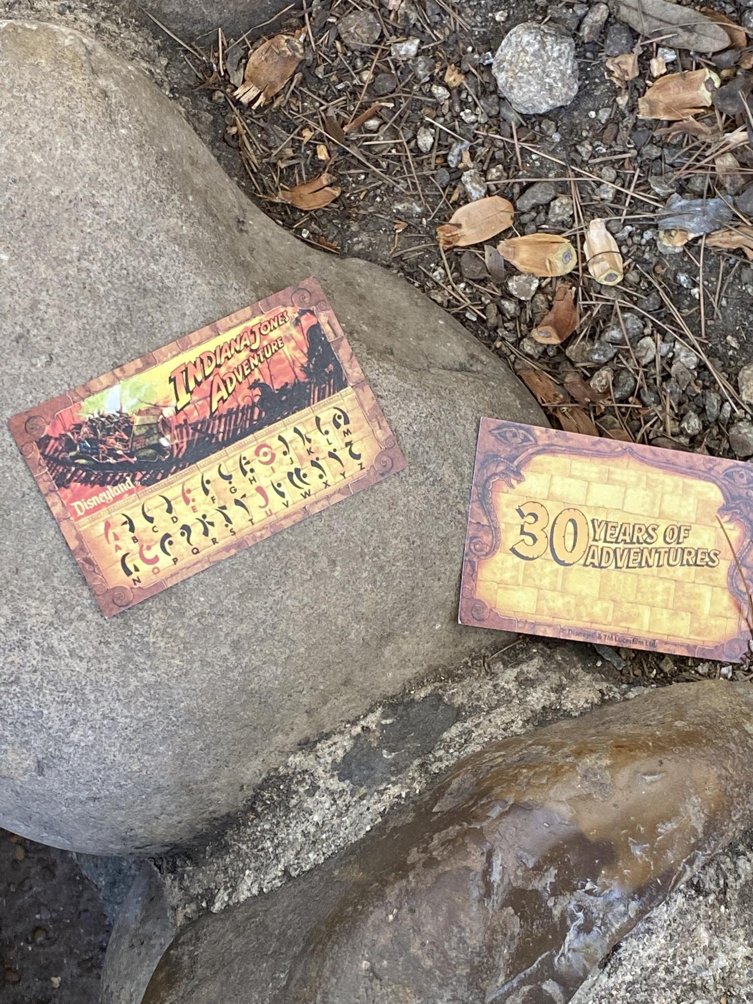 Indiana Jones adventure decoder card at Disneyland | Anaheim, CA
