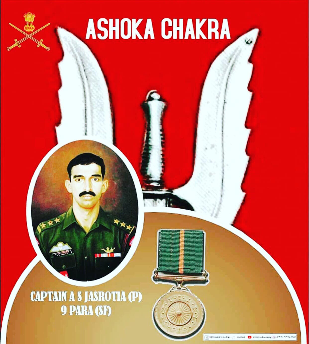 Grandmaster - Capt Arun Singh Jasrotia AC,SM #AshokChakra Service No ...