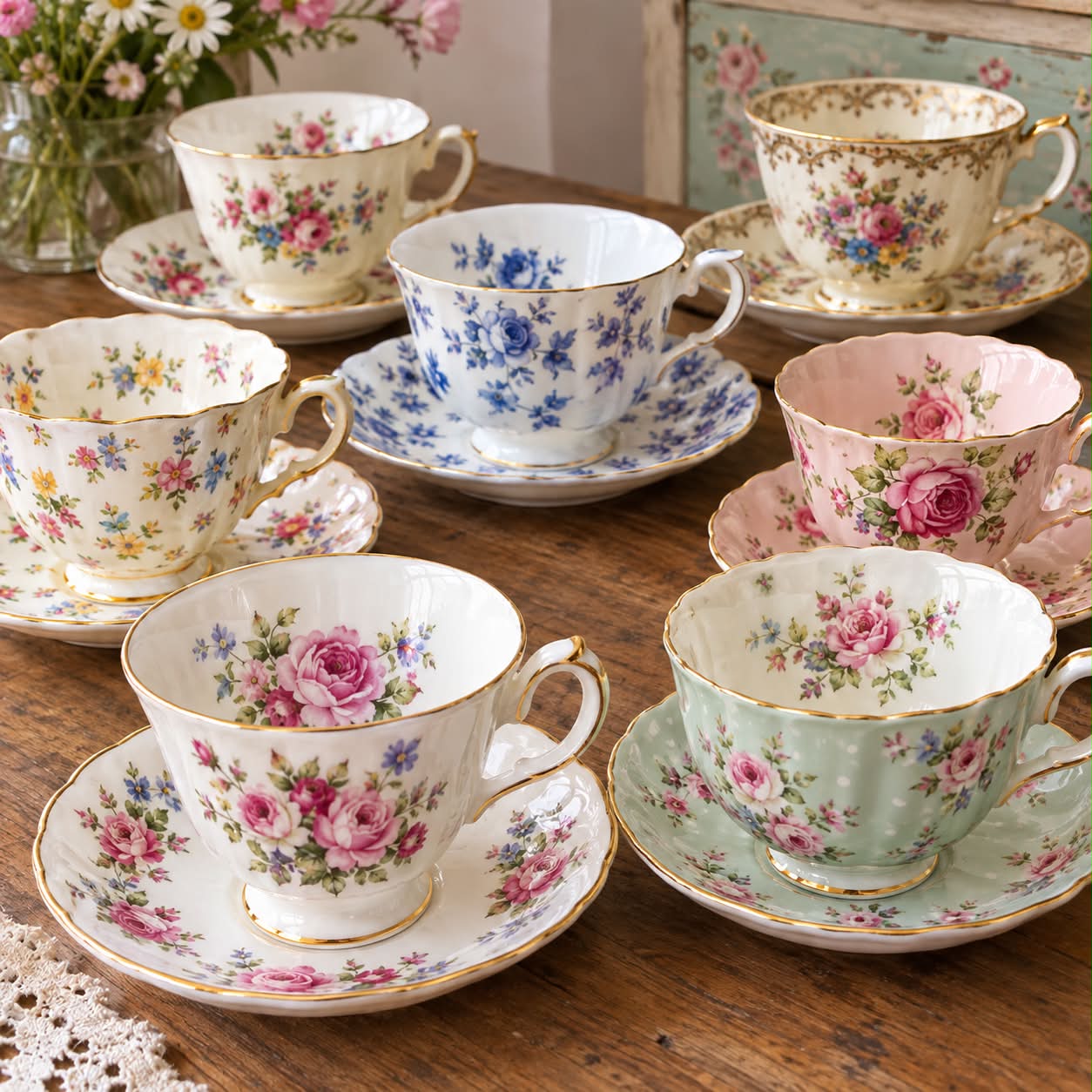 This charming vintage Mascot 974 China tea set from Japan is a