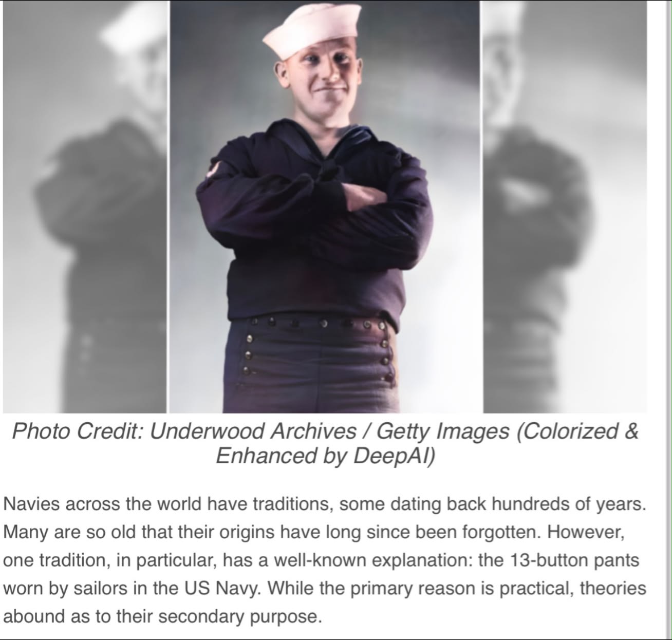 13 buttons on navy dress blues What is the secondary purpose of 13-button pants in the US Navy? Color:SEA GARDEN NAVY BLUE