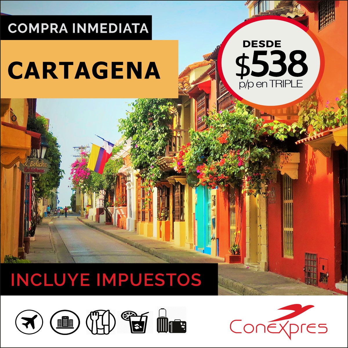 Conexpres Viajes - 🇨🇴¡Promoción de compra inmediata a Cartagena!🇨🇴 ...