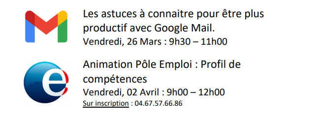 Me voici de retour à l'EPN, voici les ateliers qui arrivent ...