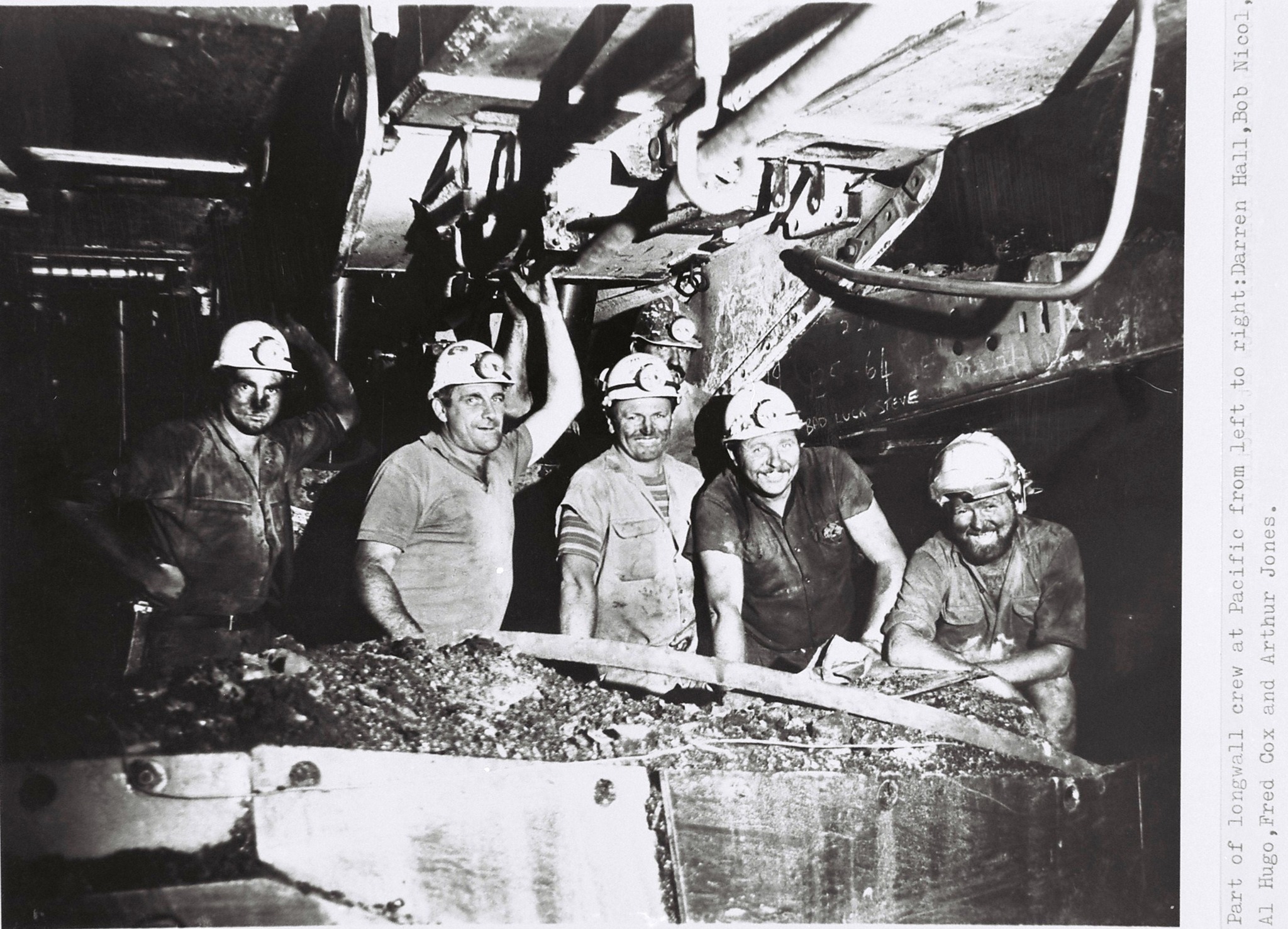 Lake Macquarie Early Years | [Longwall crew, Pacific Colliery night ...