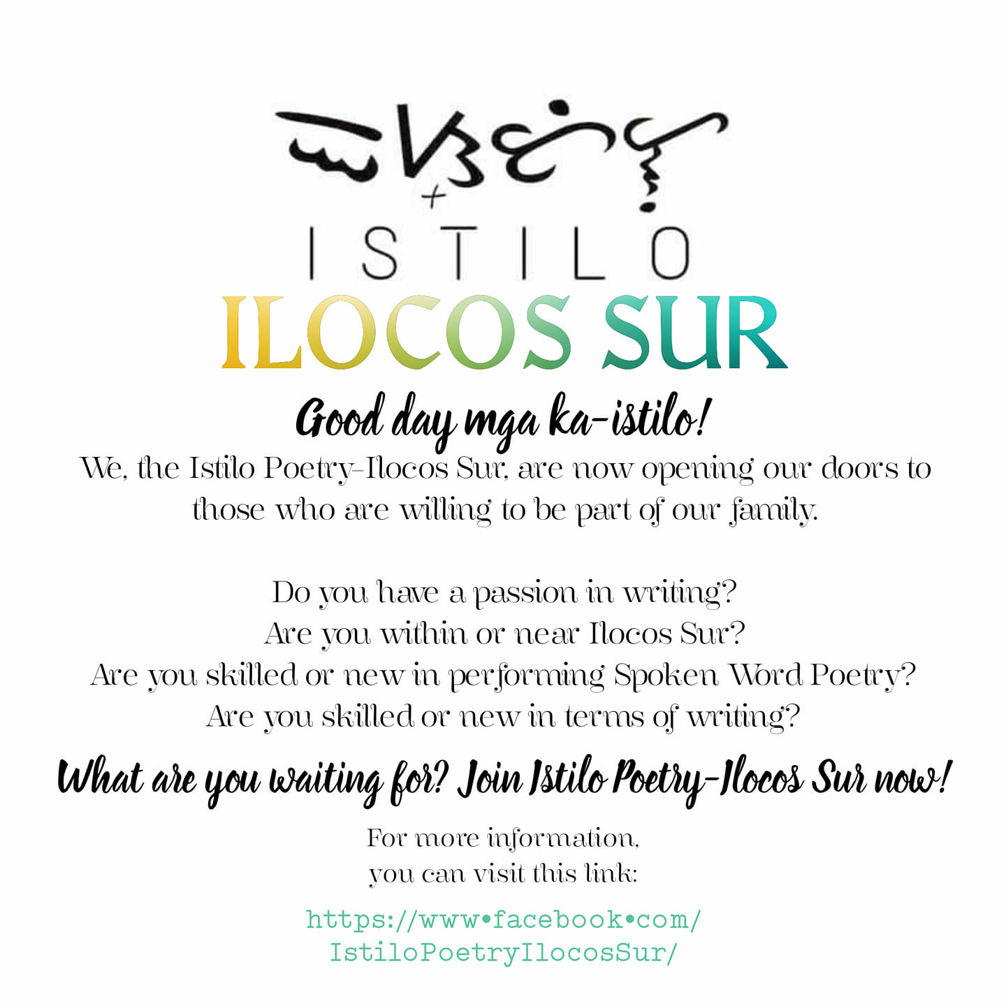 Good day mga Ka-Istilo! We,... - Istilo Poetry - Ilocos Sur