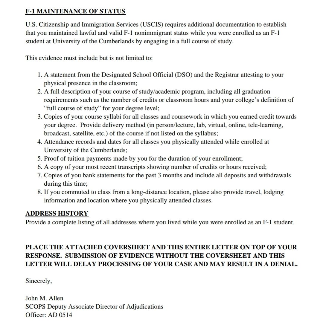 F1 Visa, OPT, STEM OPT, H1B Visa & H4 Visa | Received RFE for Initial ...