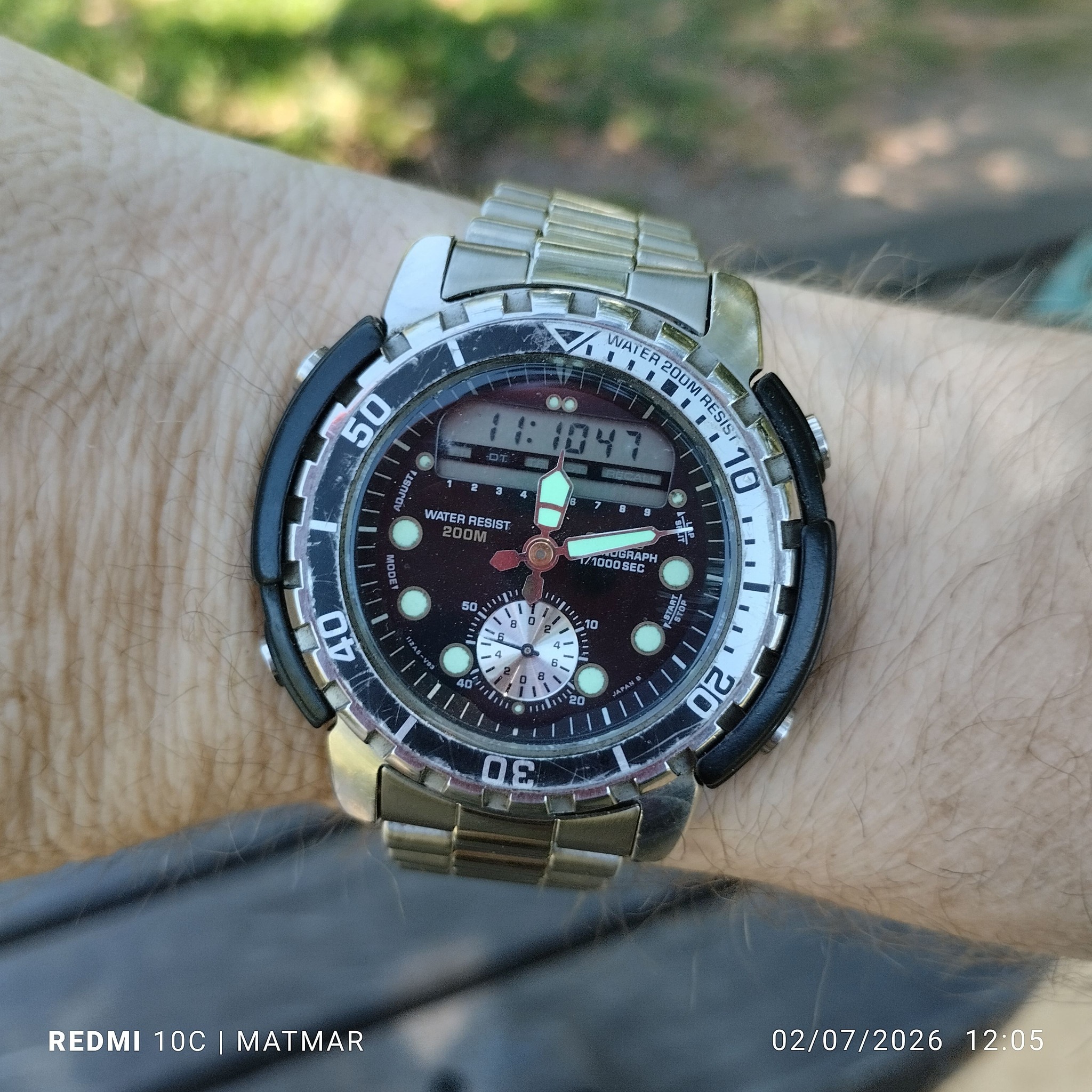 Vintage Casio JDM Diver MD-738 20 BAR Moon Phase