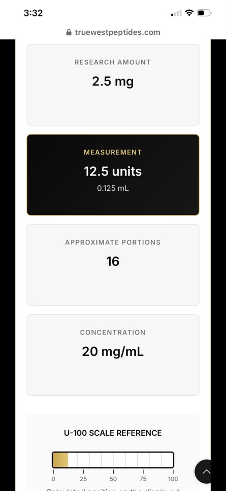100 units of bac water to ml How much would you add 40mg Reta and 80 mg klow? Mots c