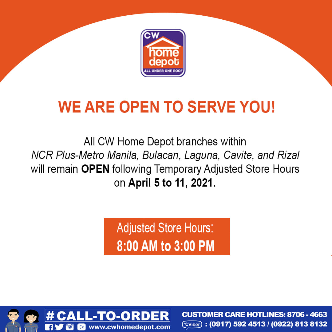 Cw Home Depot - PUBLIC ADVISORY: All #CWHomeDepot branches within NCR ...
