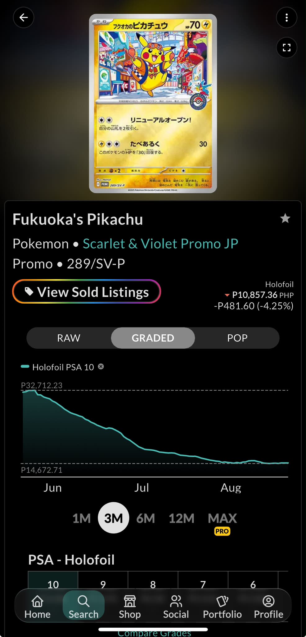 LOOKING FOR PSA 10 PIKACHU FUKUOKA