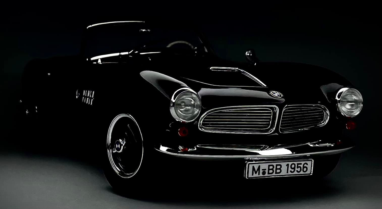 Norev's 1:18 BMW 507 Series II model car in metallic blue