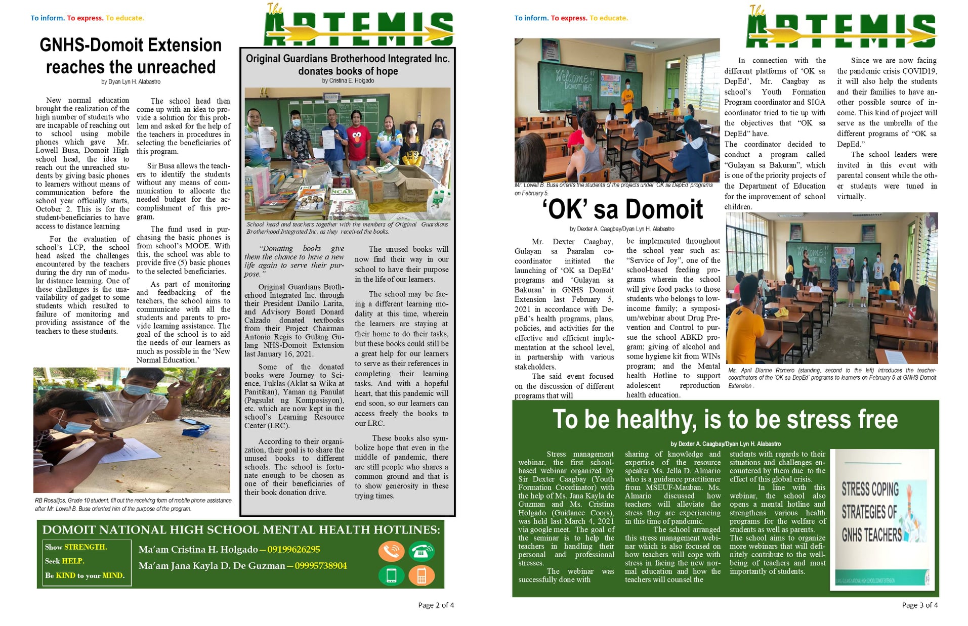 School NEWSLETTER 2021 December-March 2021... - DepEd Tayo Proposed ...