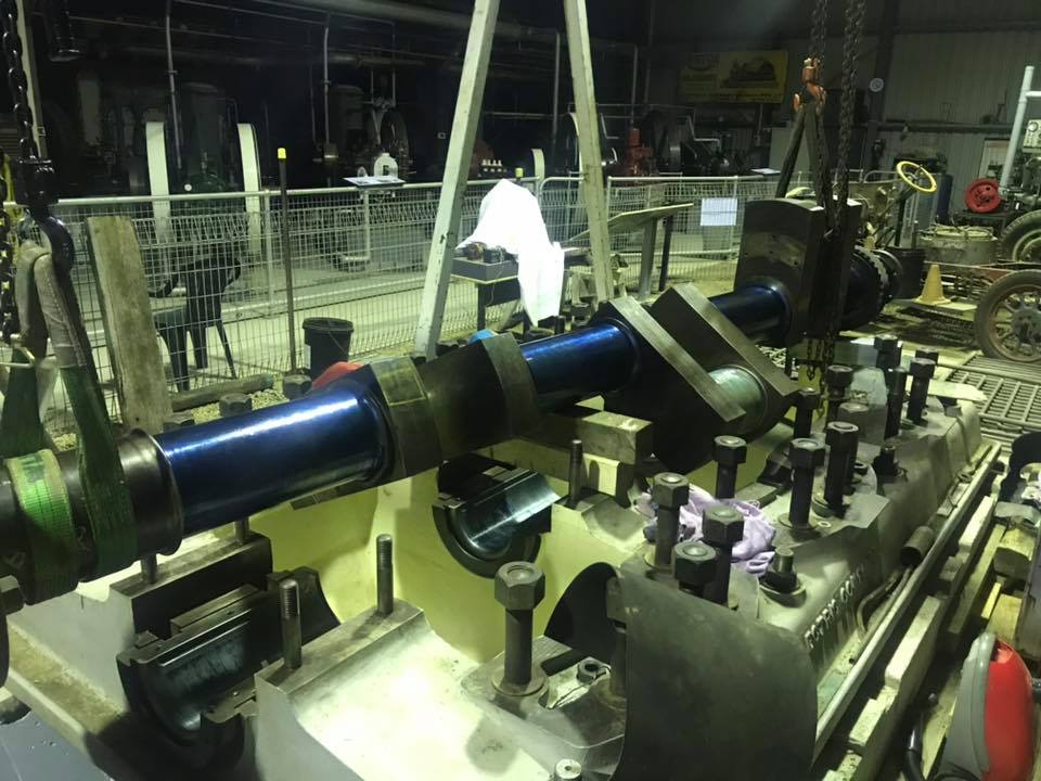 The team have been busy setting up the crankshaft in the Willans air ...