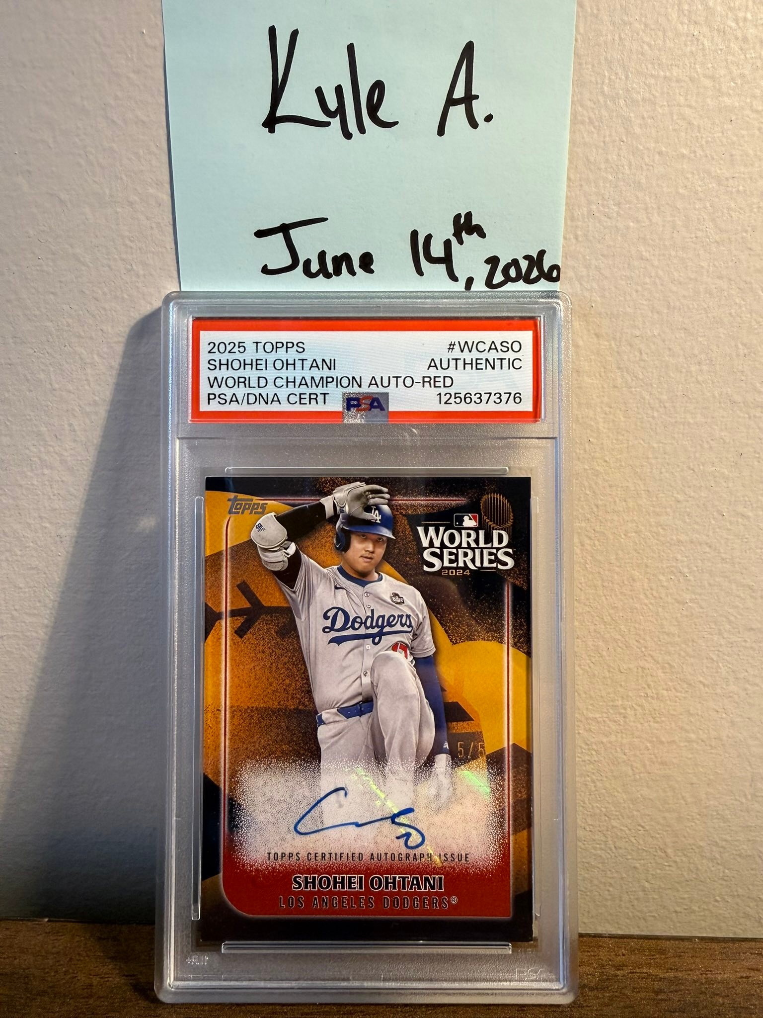 2025 Topps World Champion Auto Red Shohei Ohtani baseball card for 