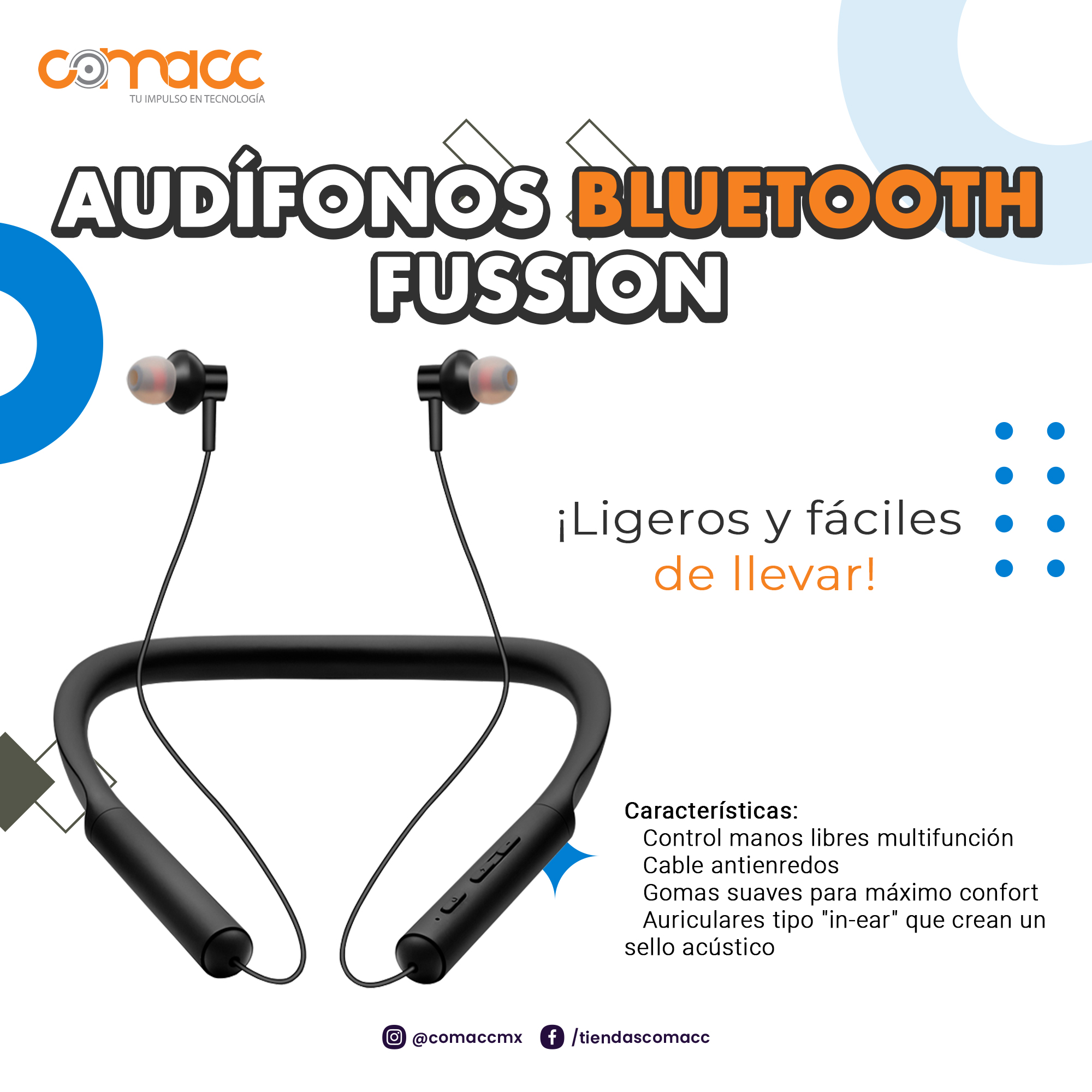 Comacc - Nuevos audífonos Bluetooth #Fussion, ideales para...