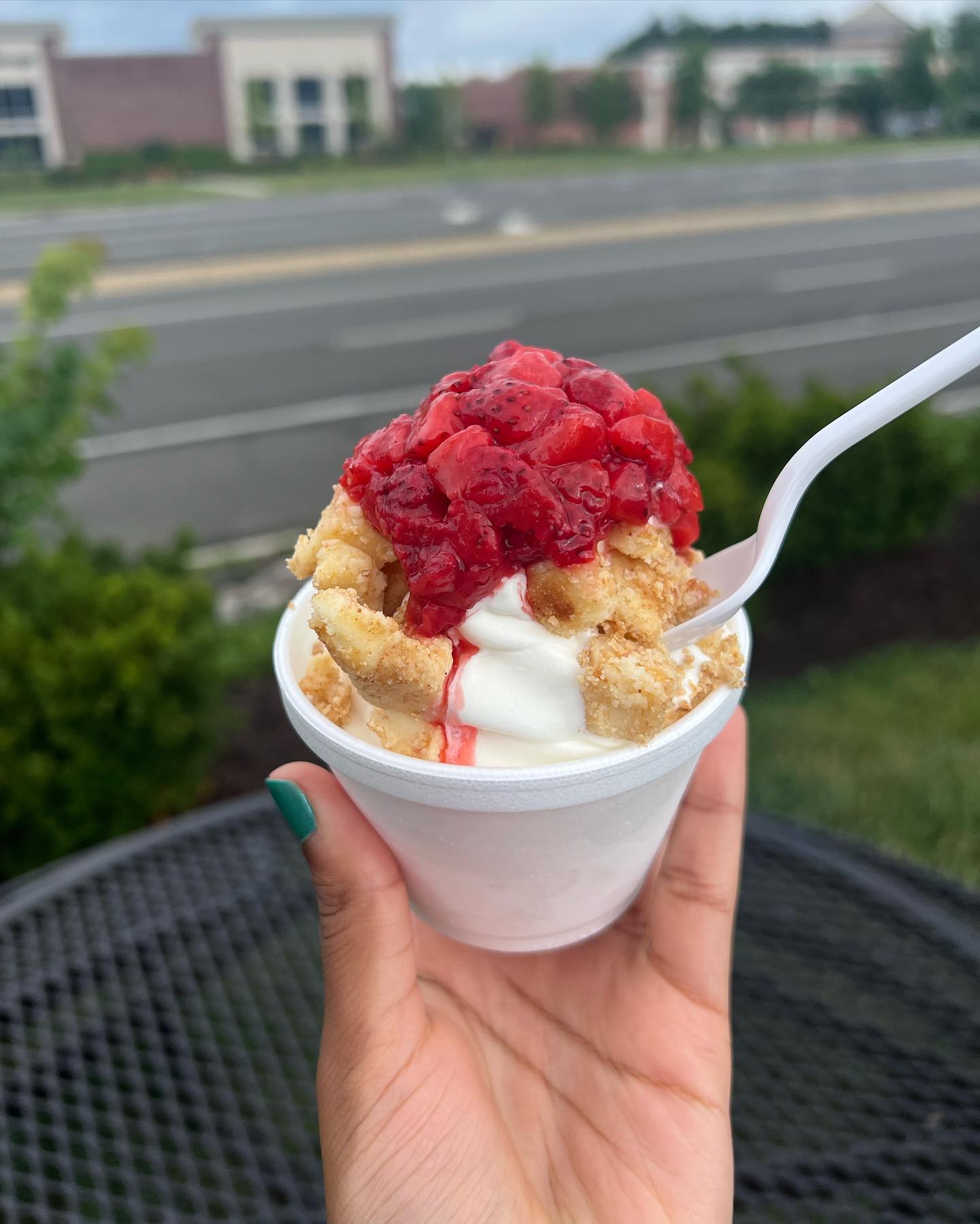 Celebrating with Alaska triple berry ice cream at Moose Crossing