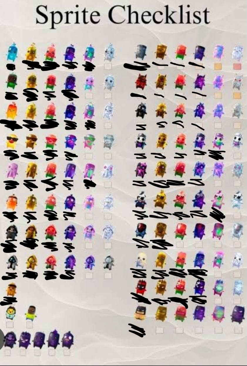 Trades? Sprite Checklist ل 1