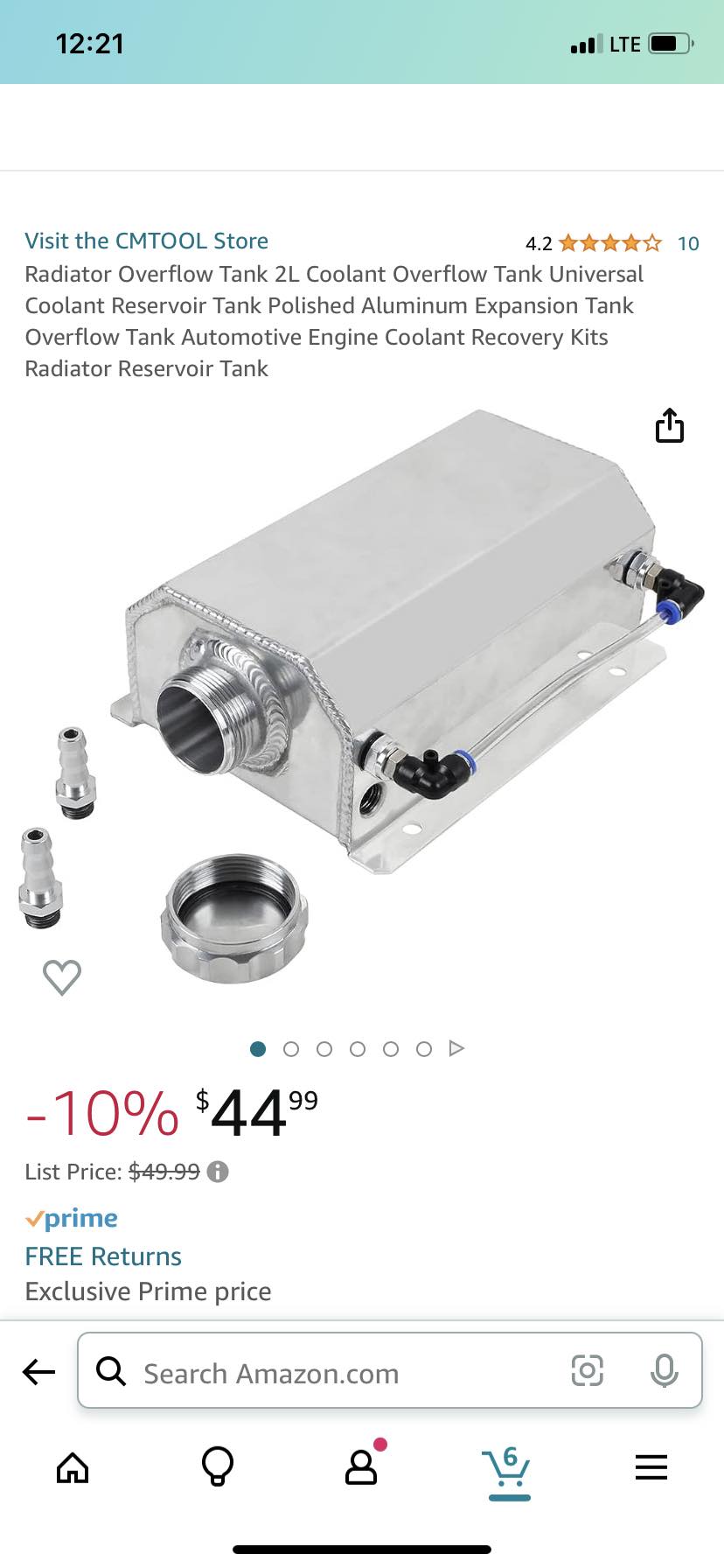 Aluminum Radiator Fluid Coolant Overflow Bottle Reservoir Recovery Water Tank 1L