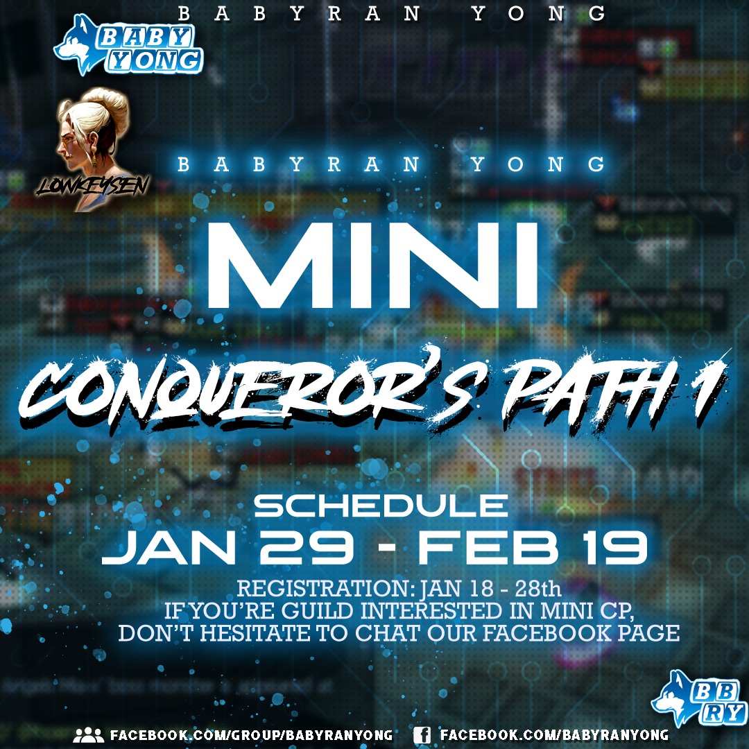Babyran Yong - 🎗Mini Conqueror's Path1🎗 🕘Registration: Jan... | Facebook