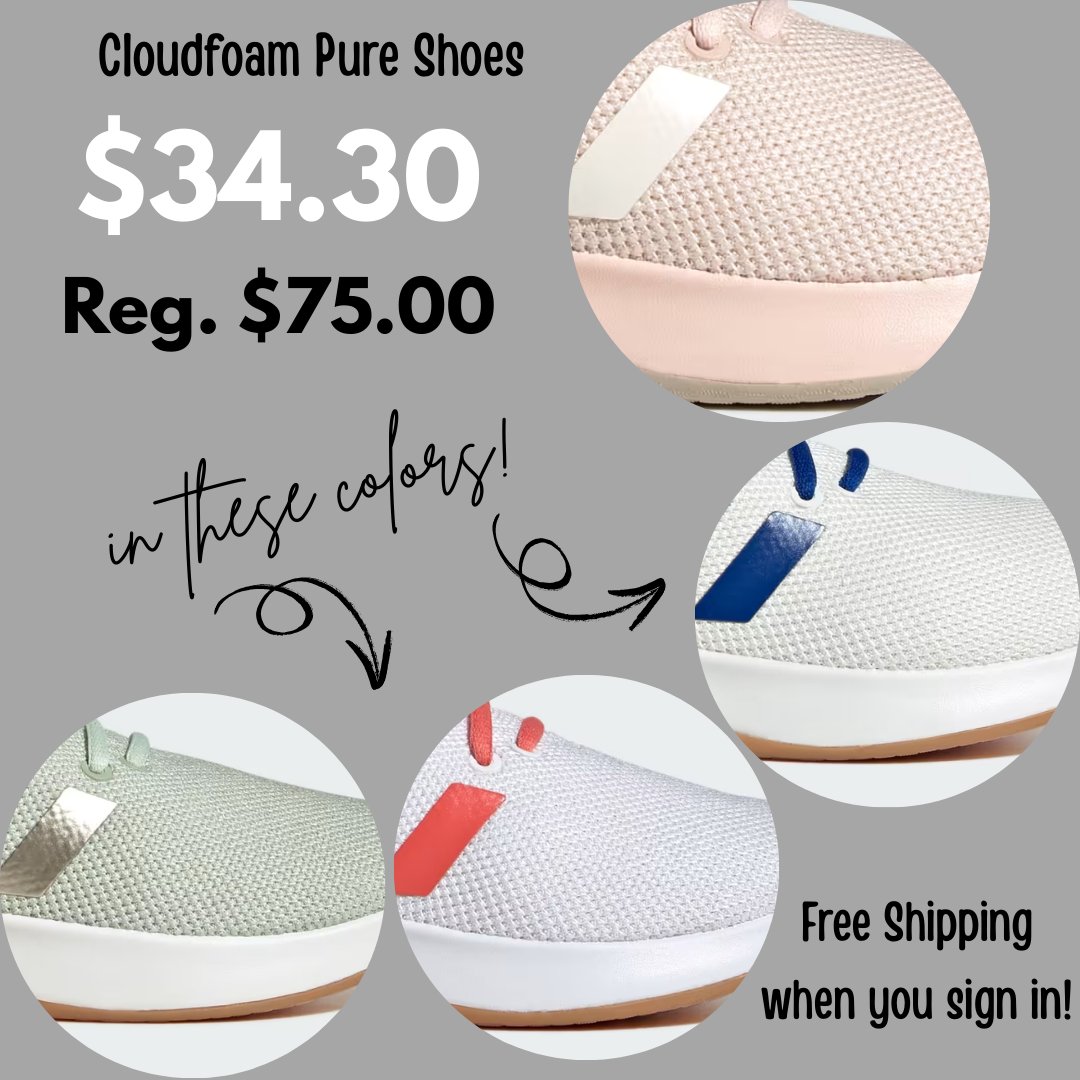Ad1das Cloudfoam Pure Shoes Only $**34.30 **😍 * Reg. $75.00 - use