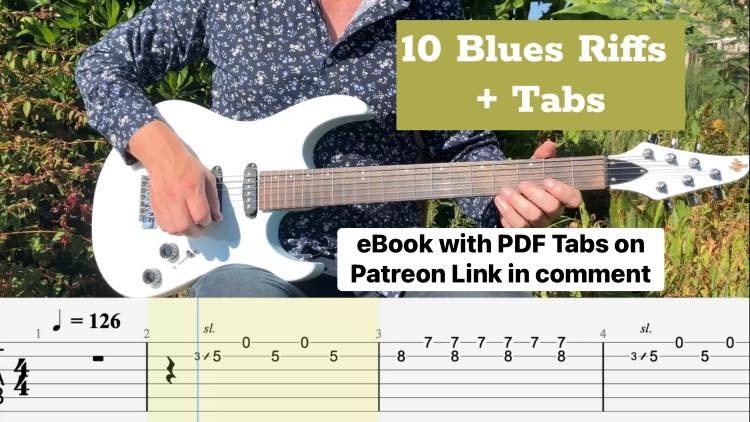 Skid - eBook: 10 Blues Riffs PDF Tabs Link in comment #guitartabs # ...