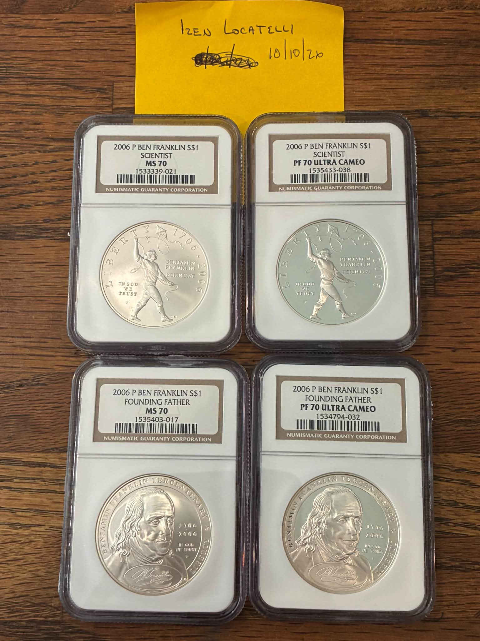 2006 P MS70 NGC Ben Franklin Scientist and Founding Father Dollar