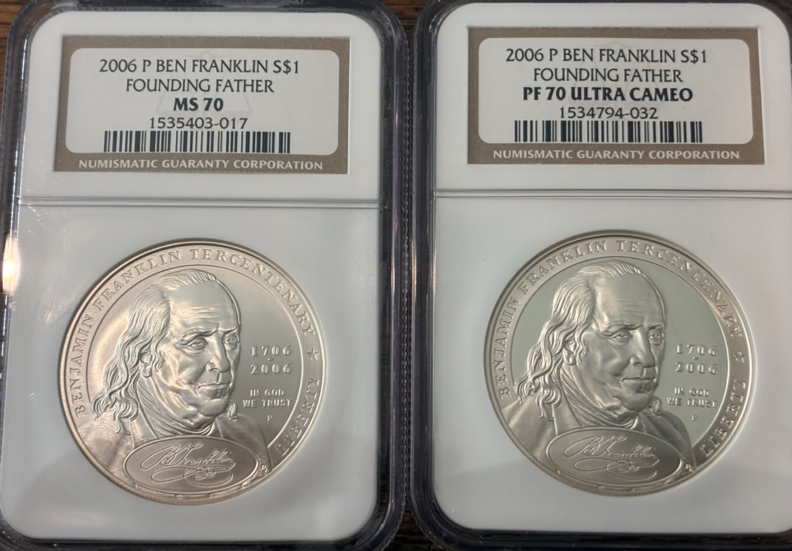 2006 P MS70 NGC Ben Franklin Scientist and Founding Father Dollar