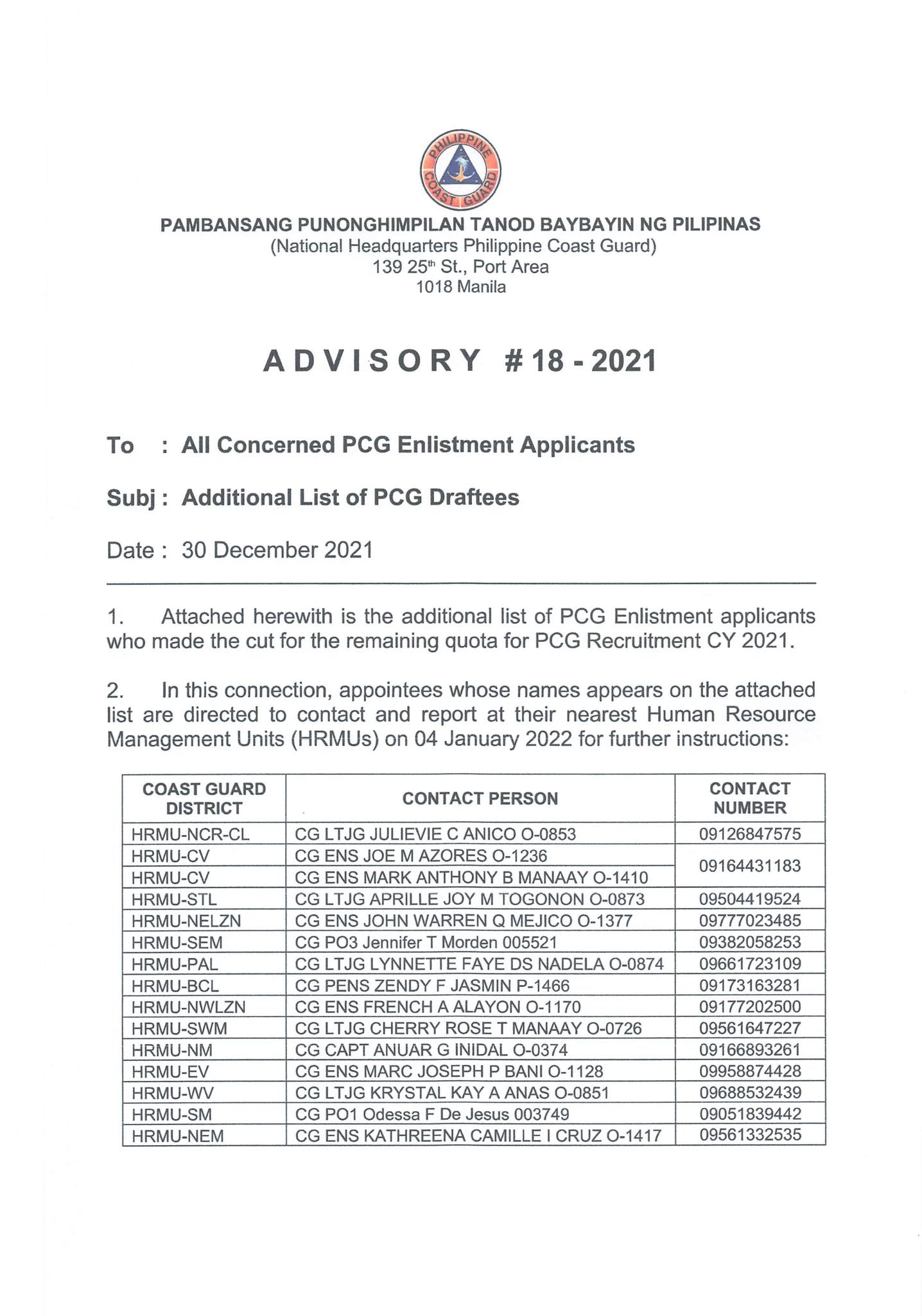 PCG RECRUITMENT UPDATE The... - Philippine Coast Guard | Facebook