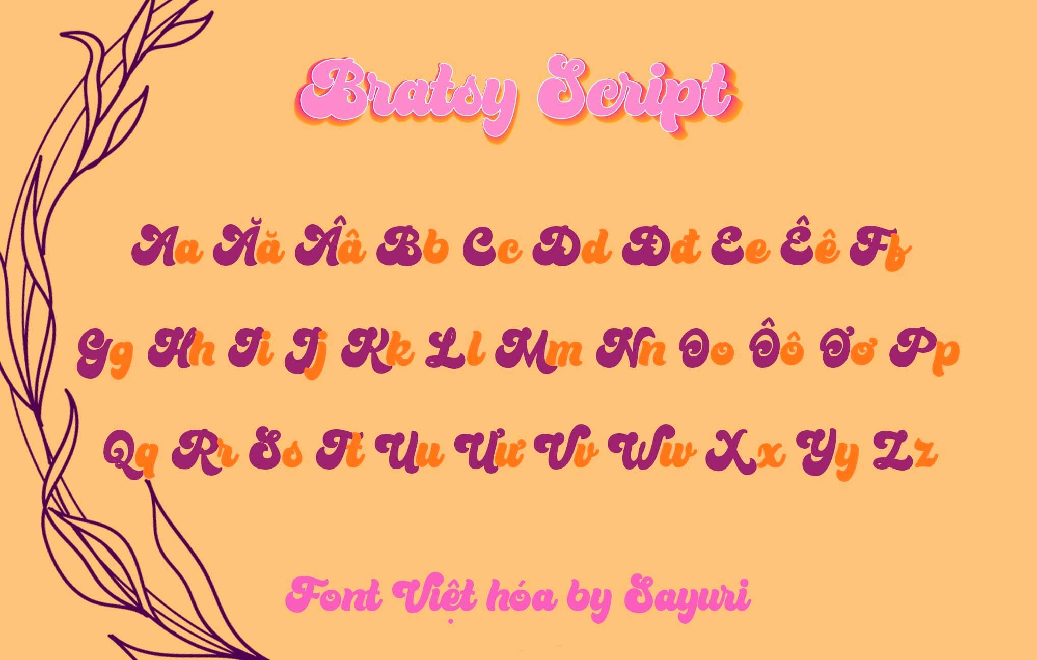 [Bratsy Script] --------------... - Font Việt hóa by Sayuri