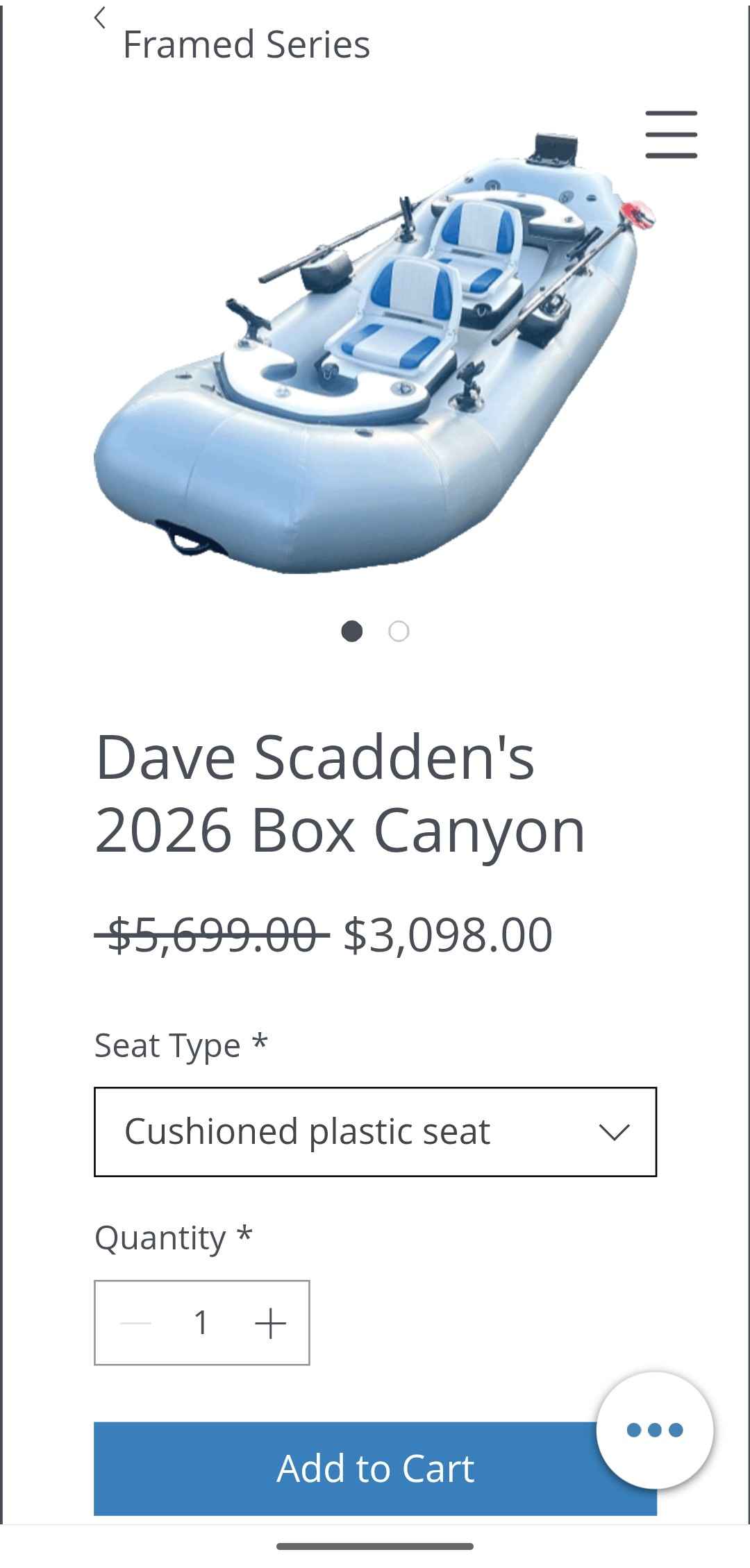 13 ft Whitewater Flyfishing Raft 2024 Dave Scadden frameless 