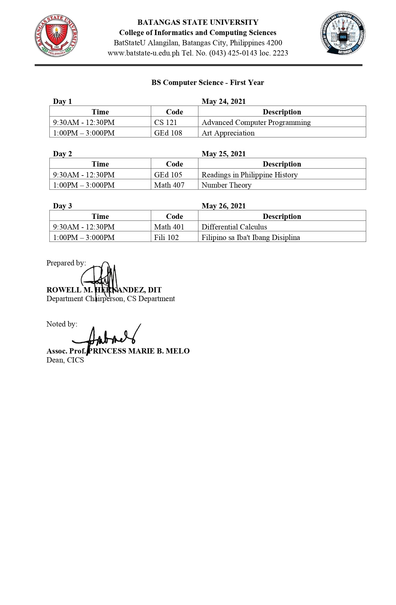 BS... - College of Informatics and Computing Sciences - CICS