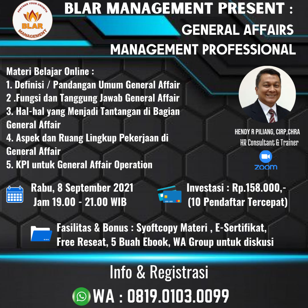 🧏 General Affairs adalah supporting... - BLAR Endorsement | Facebook
