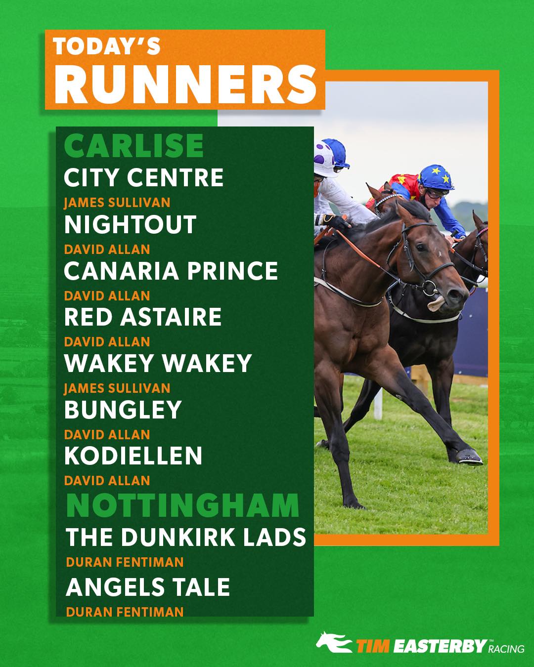 Here are our runners today from... - Tim Easterby Racing