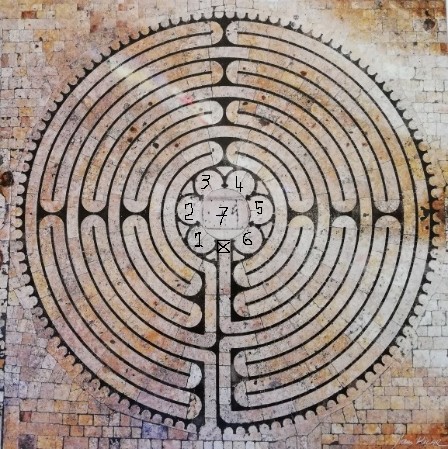 Pendentif labyrinthe de Chartres - rééquilibre et apaise - Héliquantix