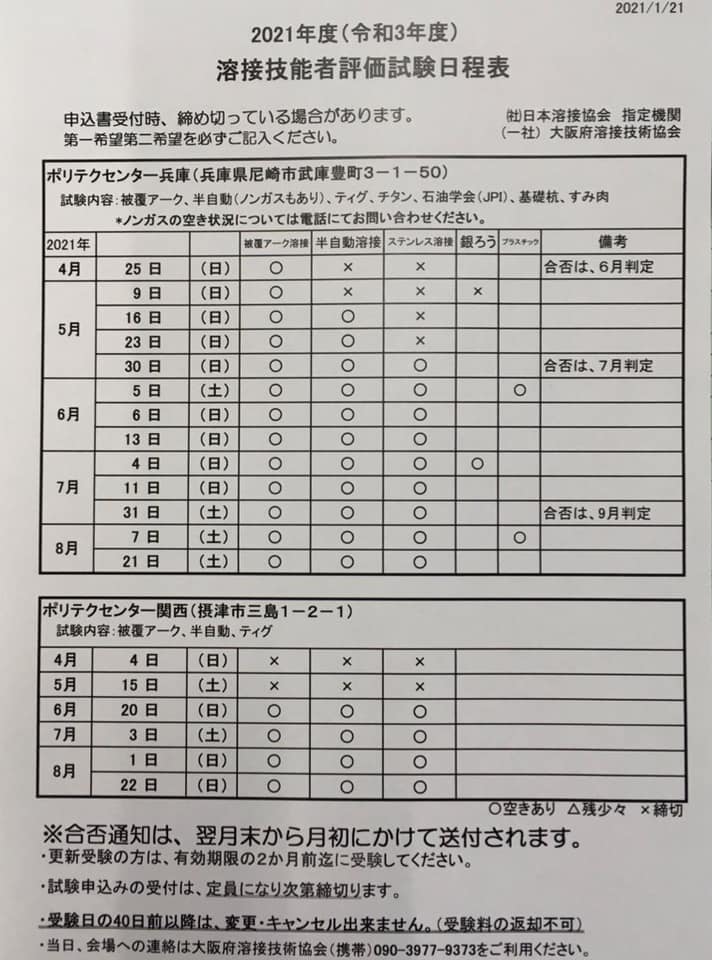 一般社団法人 大阪府溶接技術協会 Yosetsuosaka Twitter